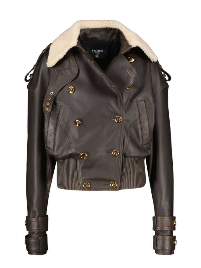 Lederjacke Balmain