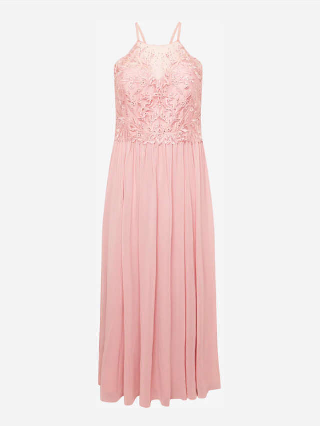 Maxikleid curvy rosa