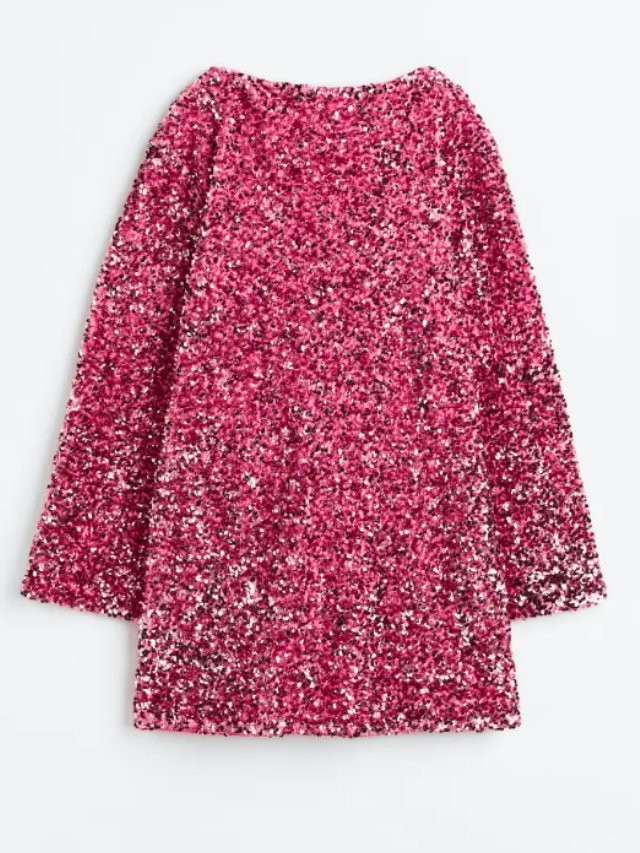 H&M Paillettenkleid rosa