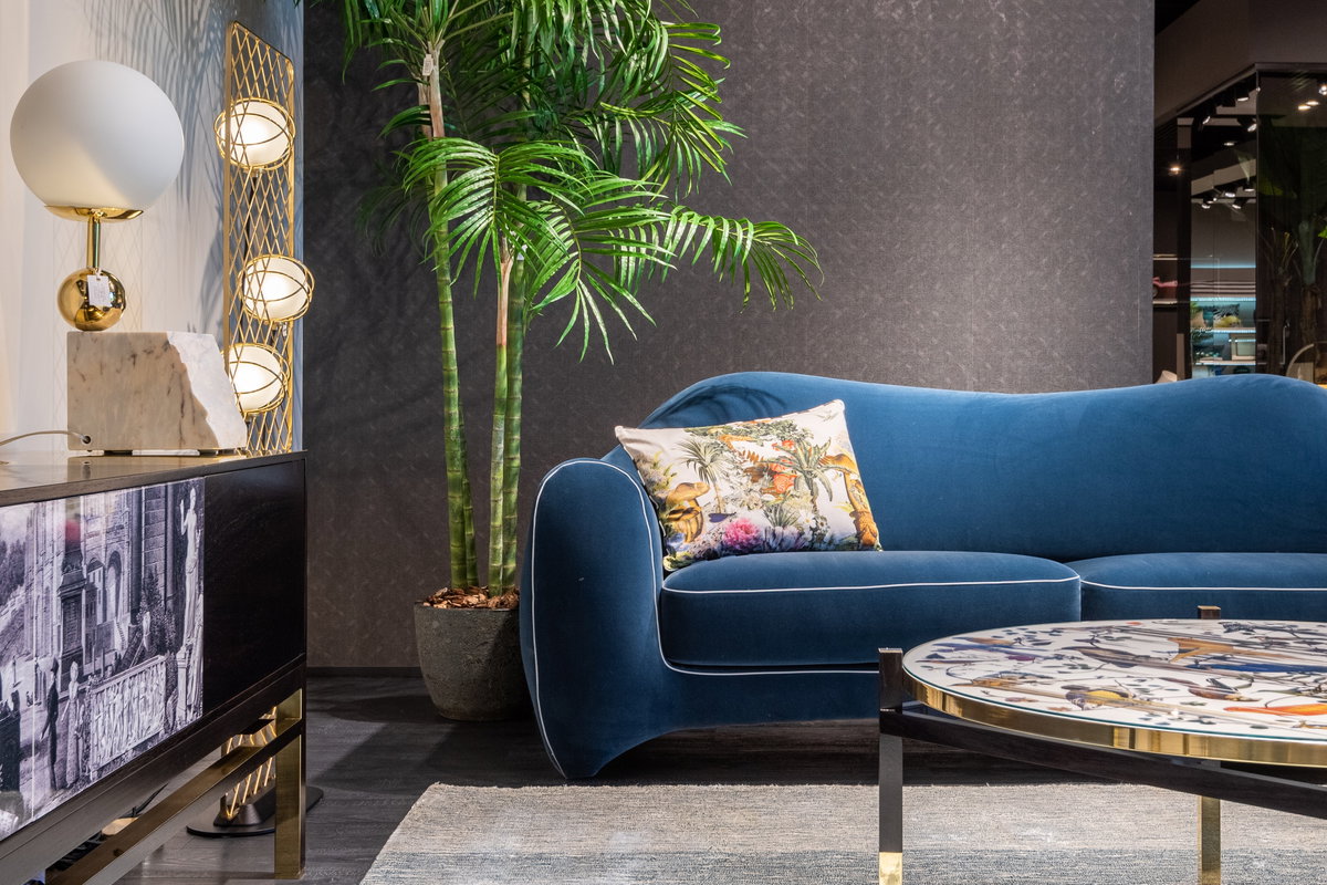 Sofa blau Wohnzimmer