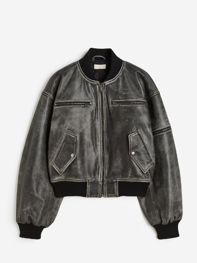 Lederjacke im Bomber-Stil von H&M