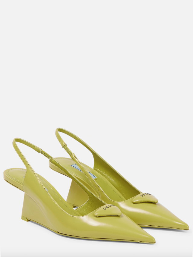 Prada Slingback Wedge-Pumps