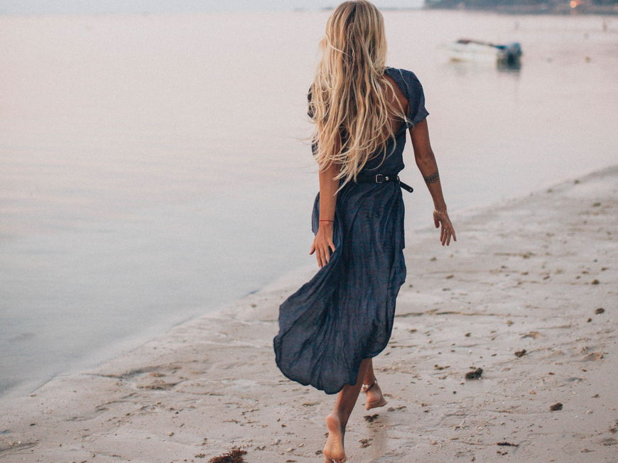 Frau Kleid Strand