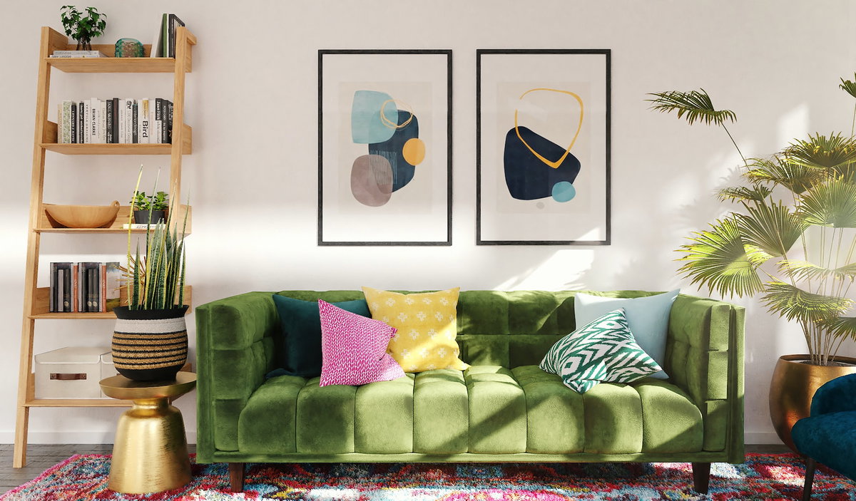 Sofa Samt grün