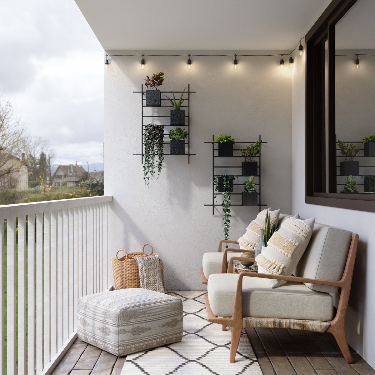 Balkon mit Deko
