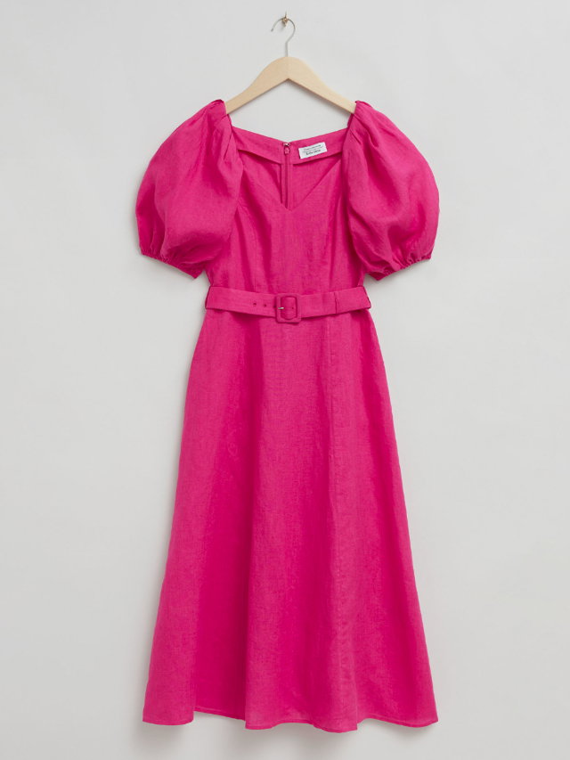 Pinkfarbenes Leinenkleid