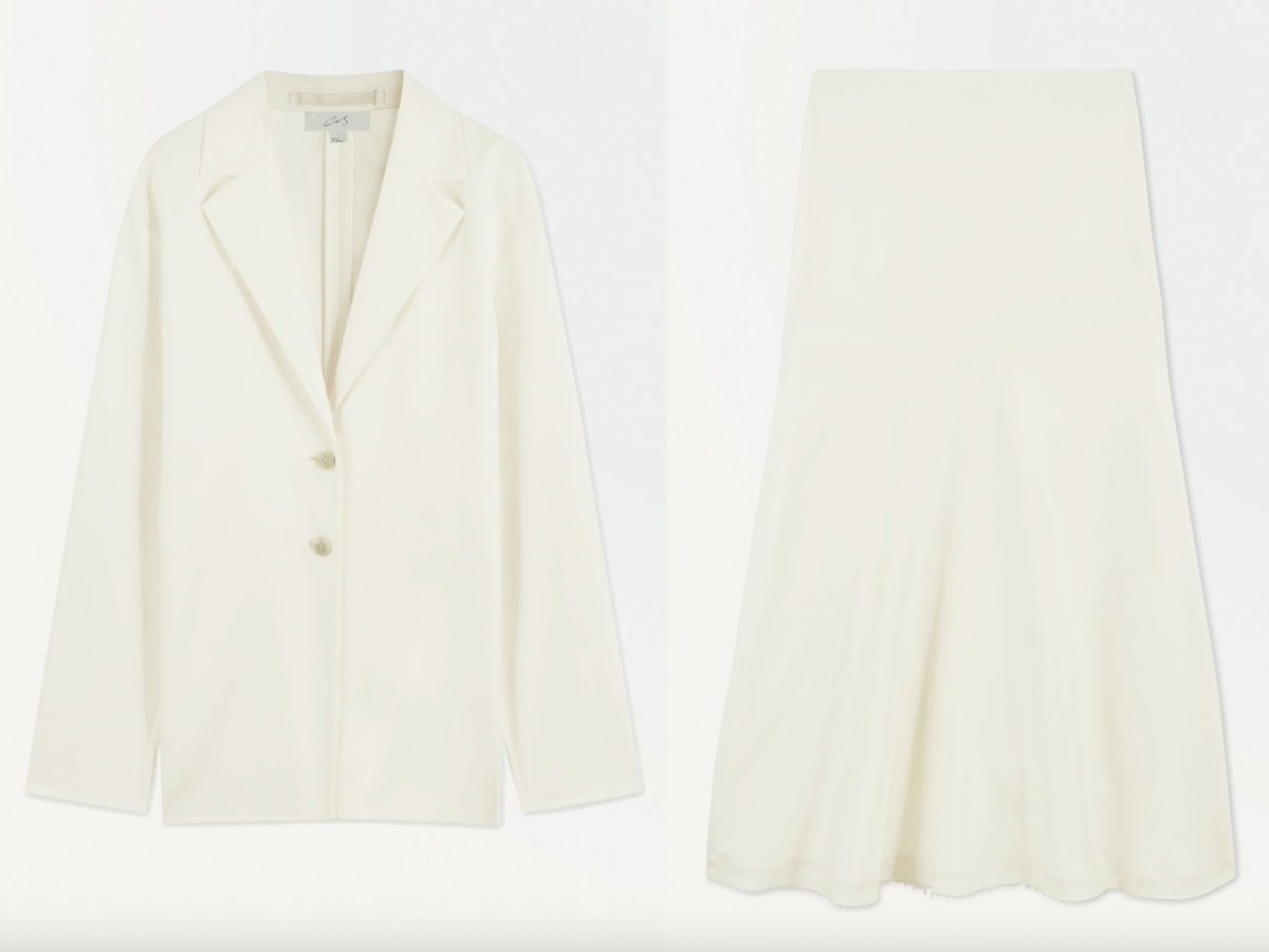 Rock und Blazer aus Seide von COS