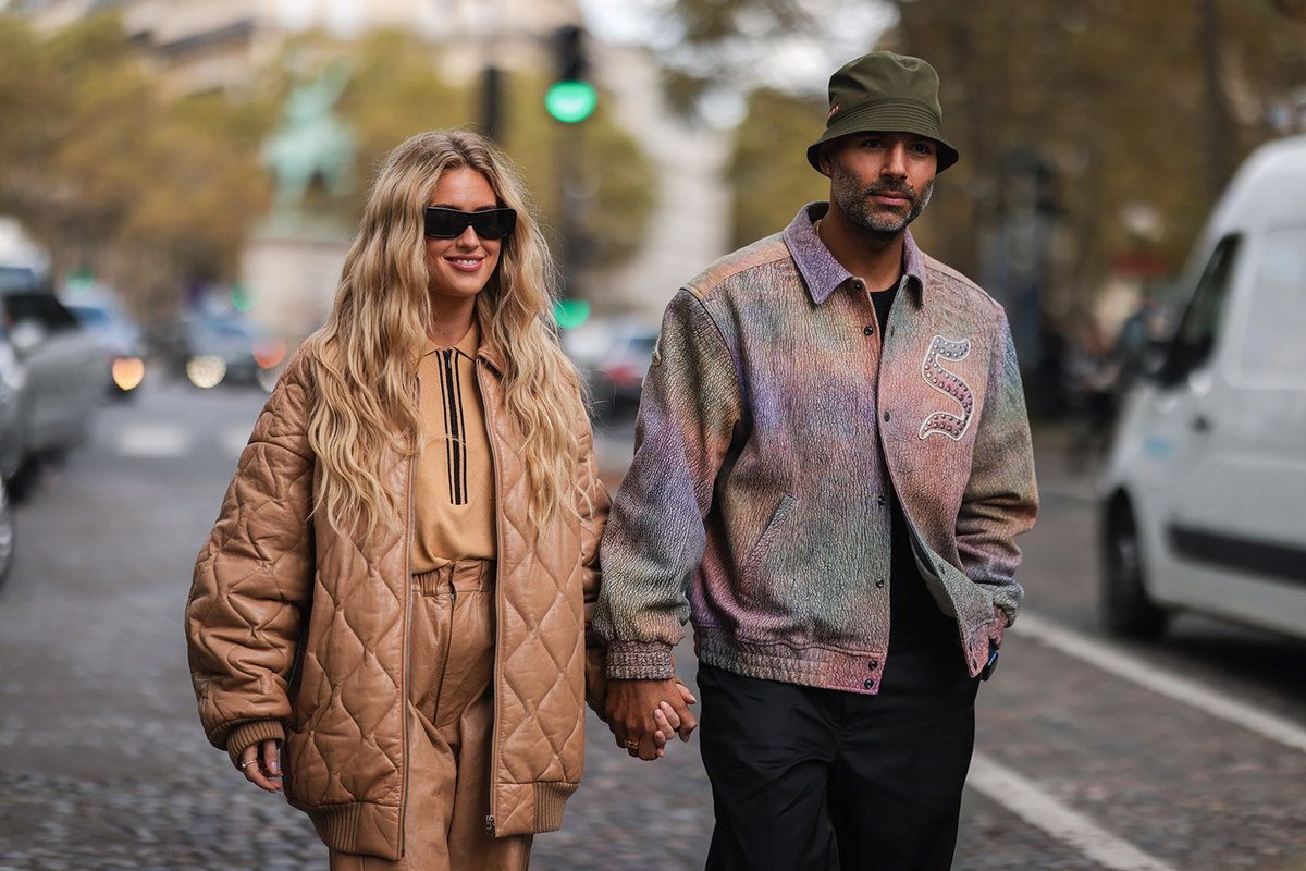 emili sindlev und ihr freund streetstyle fashion week