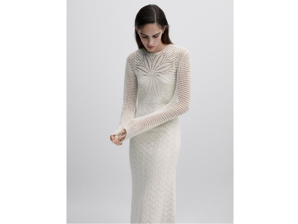 Weißes Strickkleid von Massimo Dutti