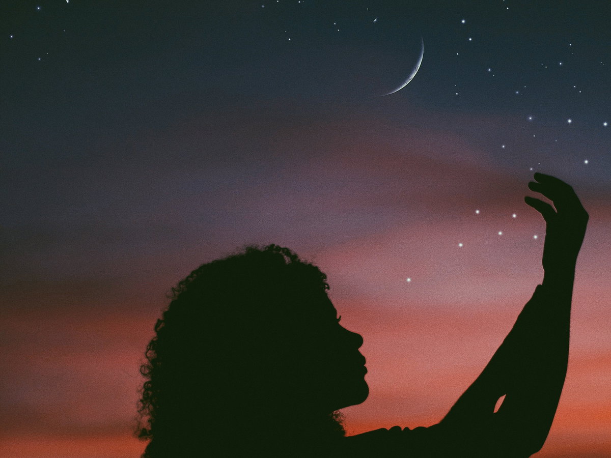 Frau und Mond