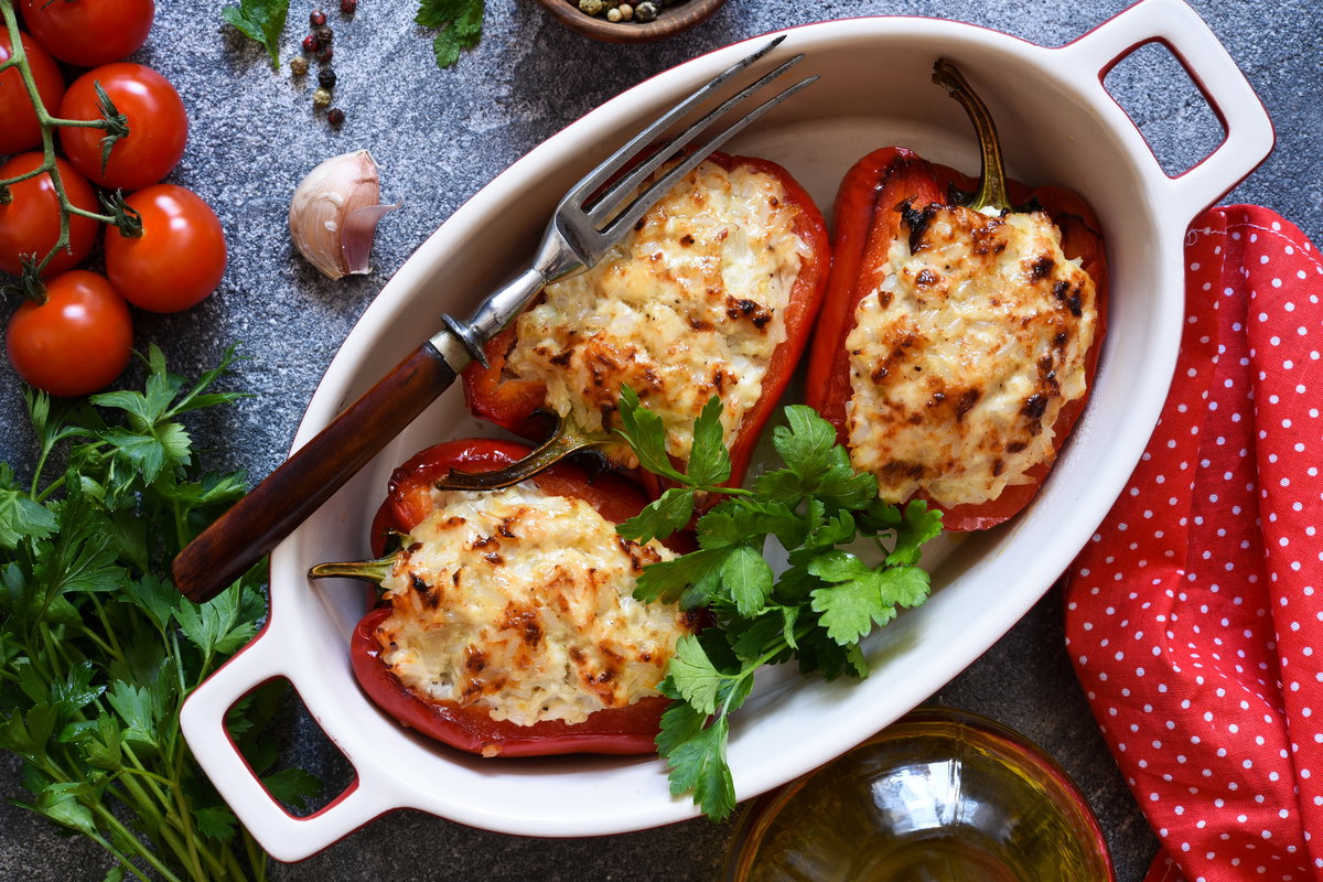 Paprika mit Schafskäse