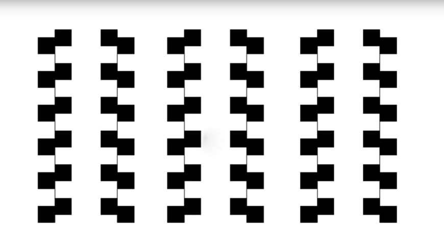 Optische Täuschung: Sind die Quadrate schief angeordnet?