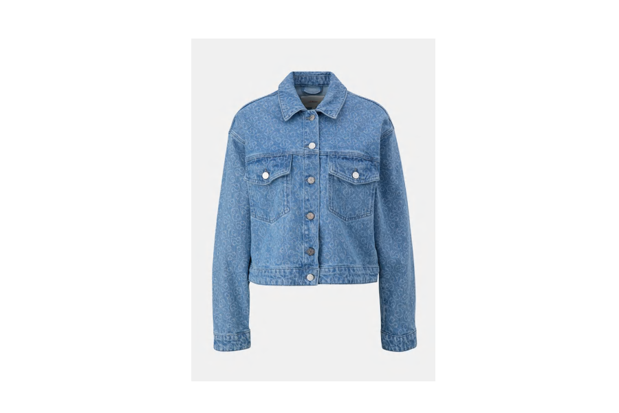 Jeansjacke mit Logoprint