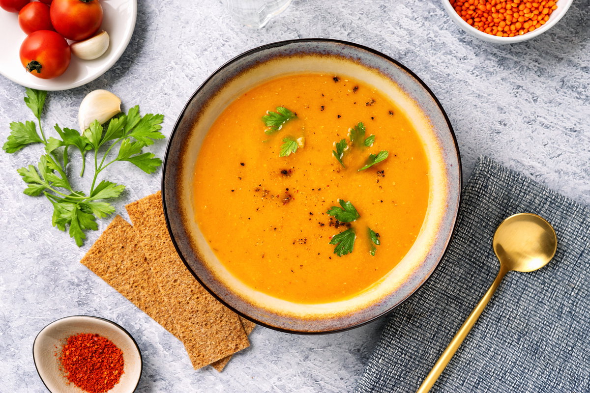 Linse-Kokos-Curry-Suppe