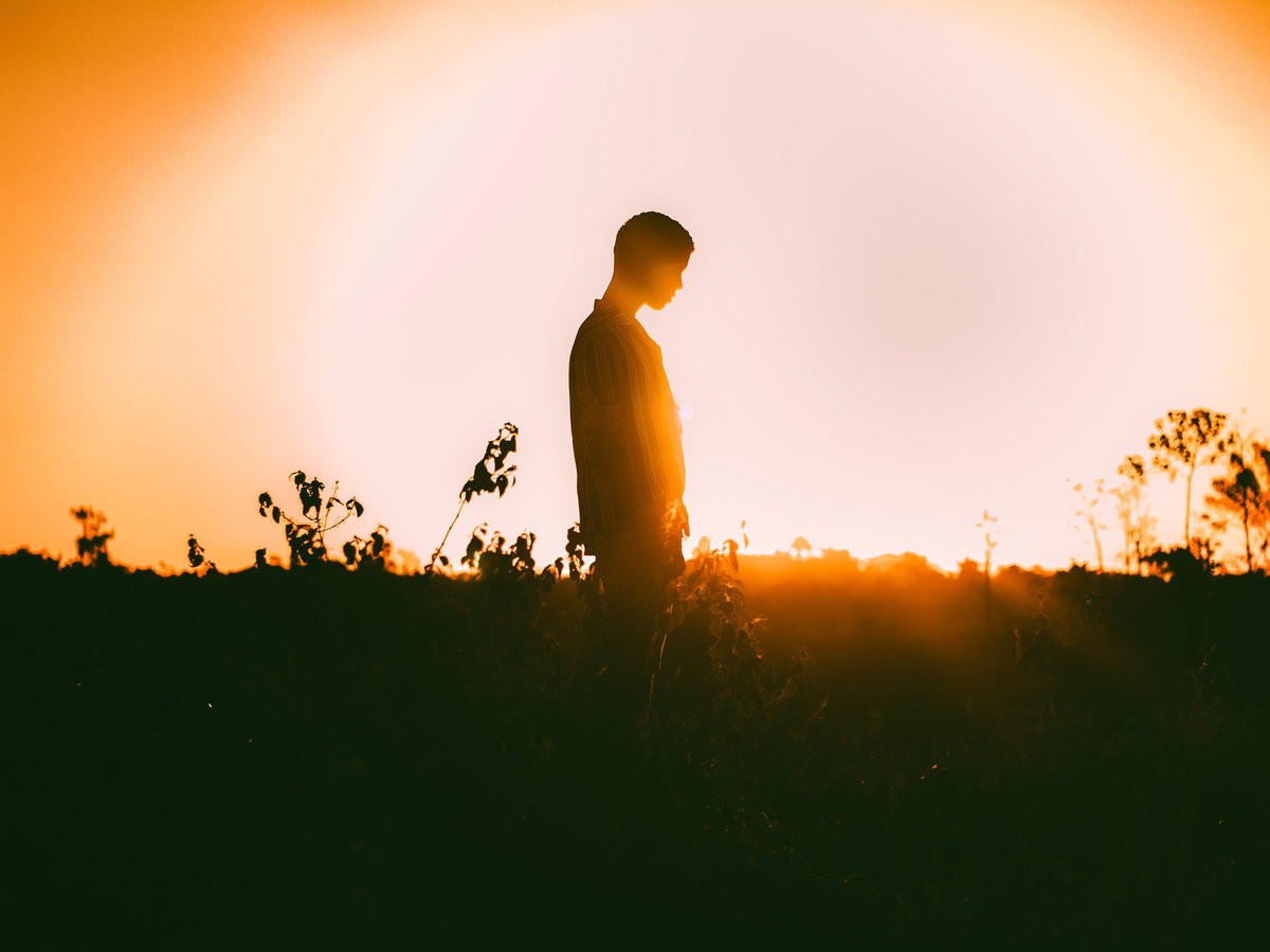 Silhouette von einem Mann