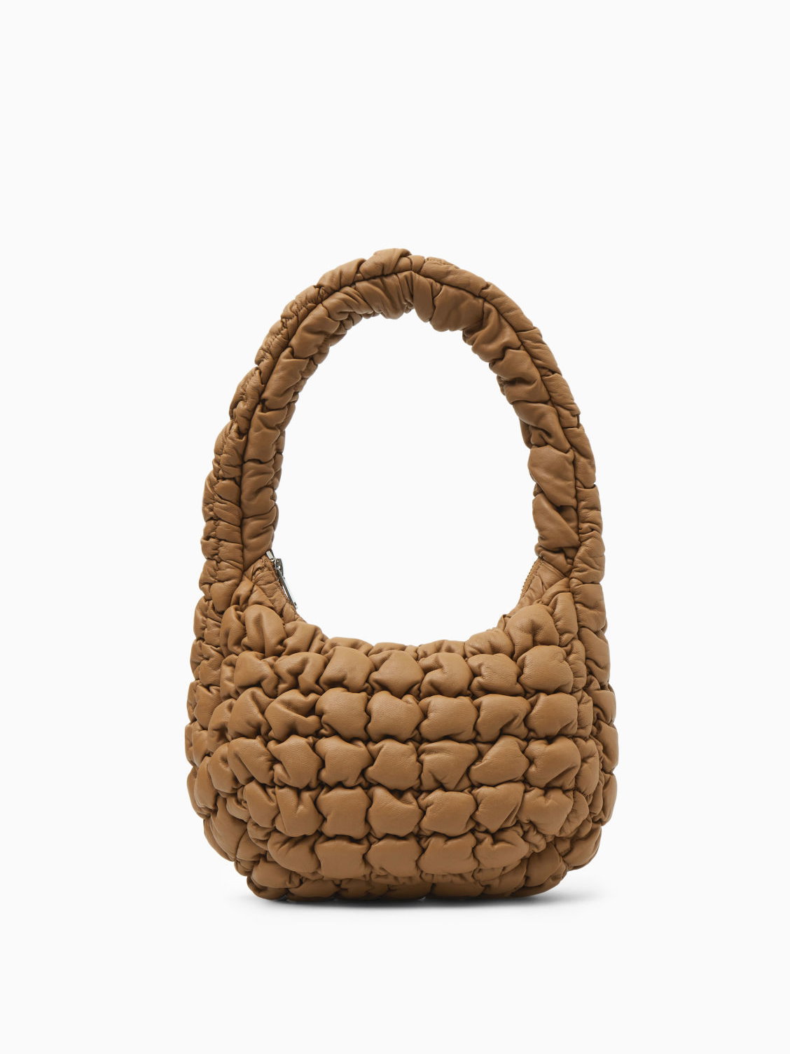 KLEINE GESTEPPTE TASCHE aus LEDER in Braun von COS