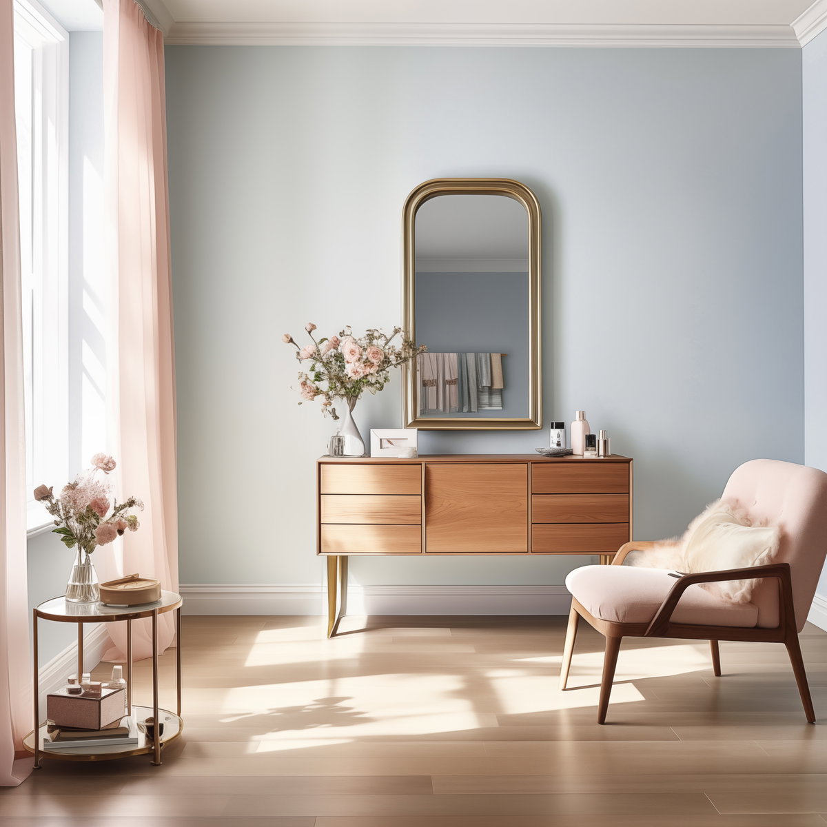 Blaue Wand Ankleidezimmer
