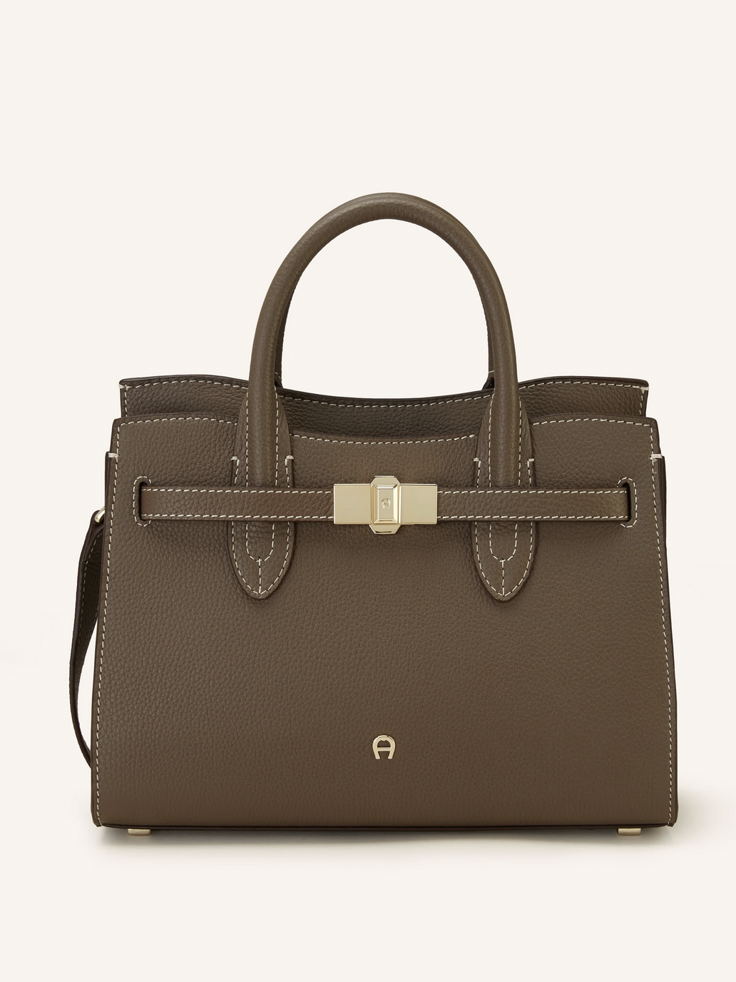 dunkelbraune Tasche von Aigner mit goldenen Details