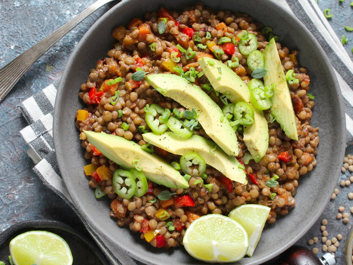 Linsensalat mit Avocado