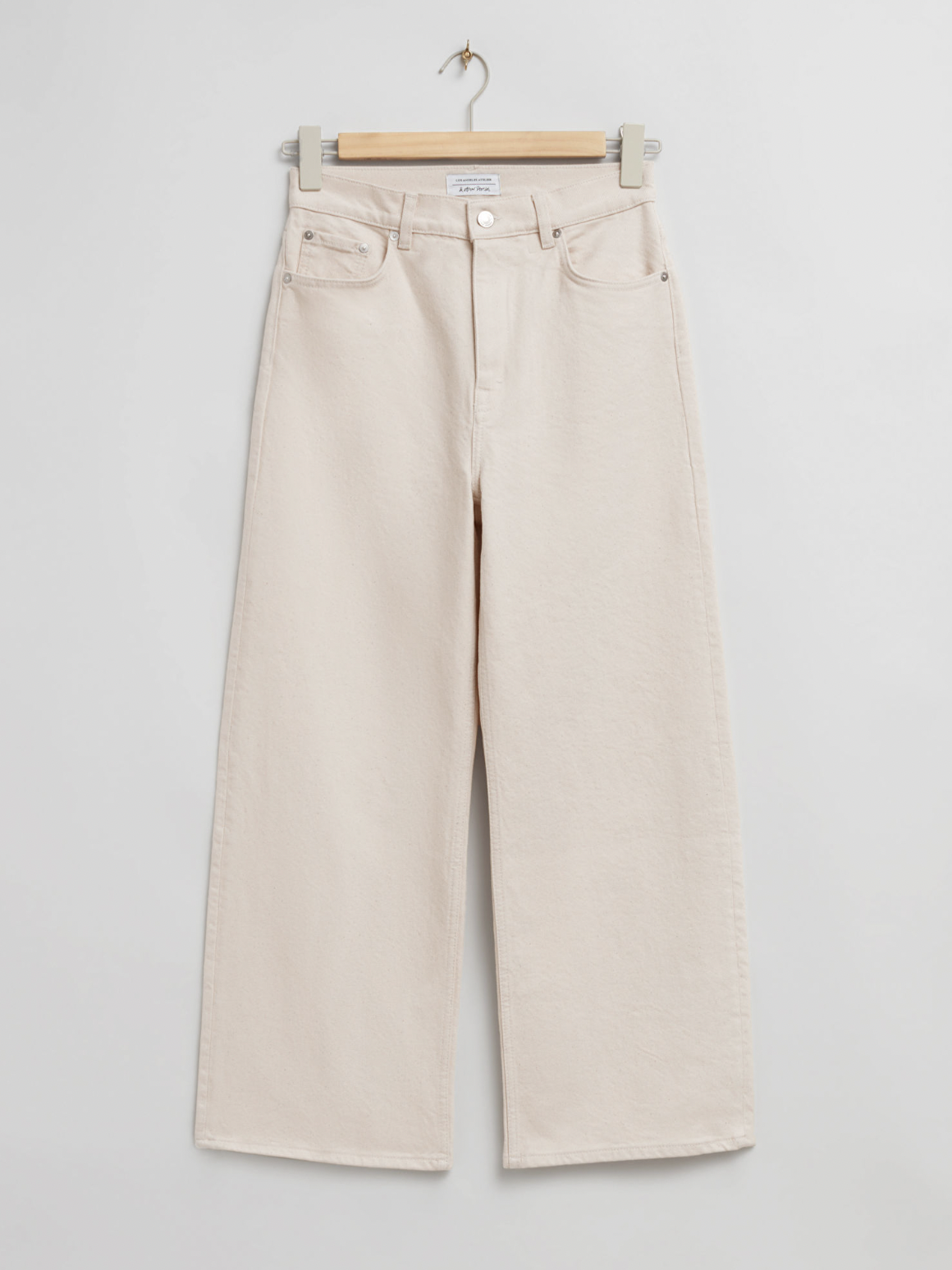 Beige Wiede Leg Jeans