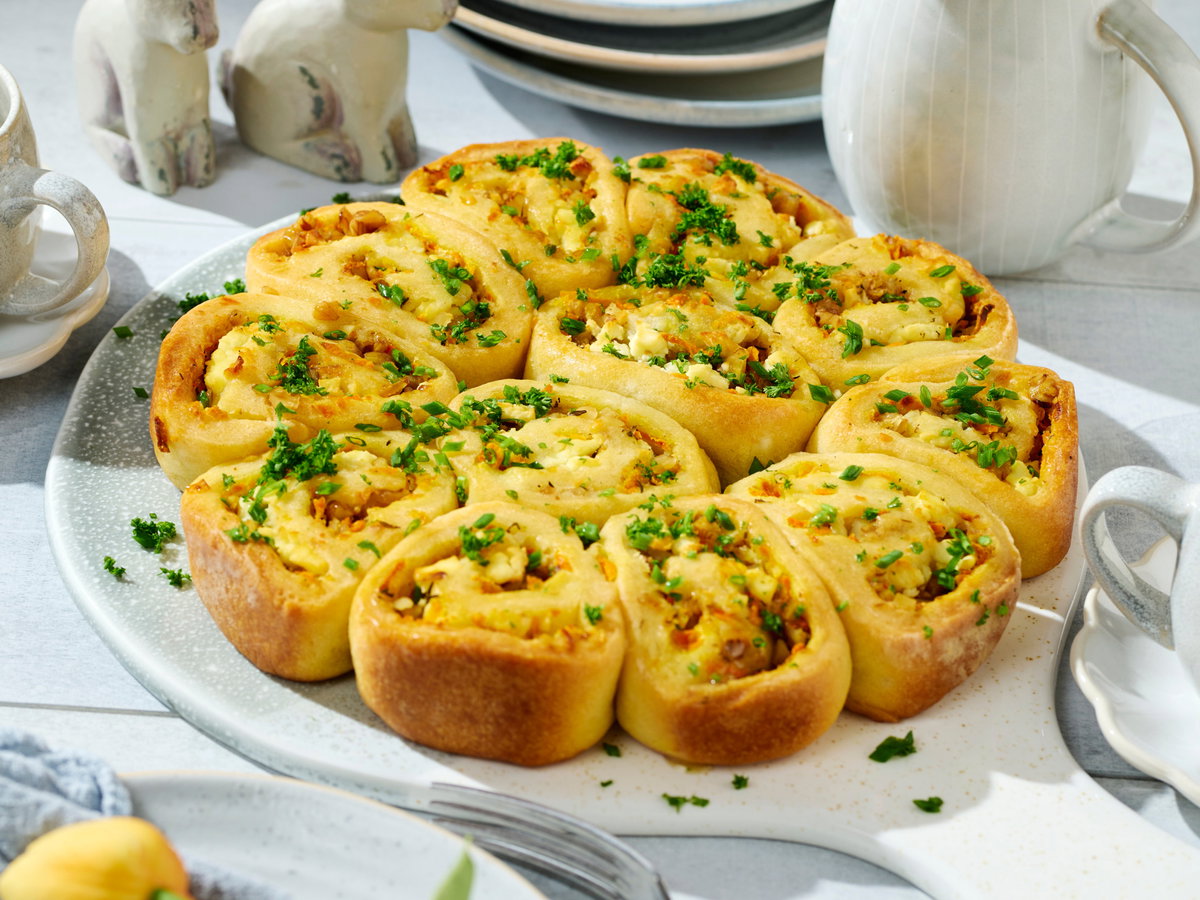 Rezept gefüllte Quarkbrotschnecken