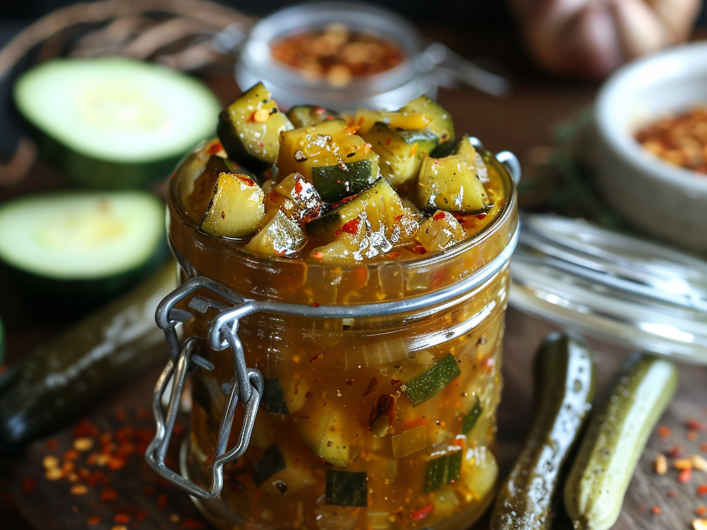 Zucchini-Chutney mit Sultaninen