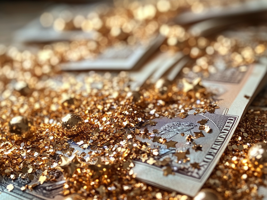 Geld in Konfetti