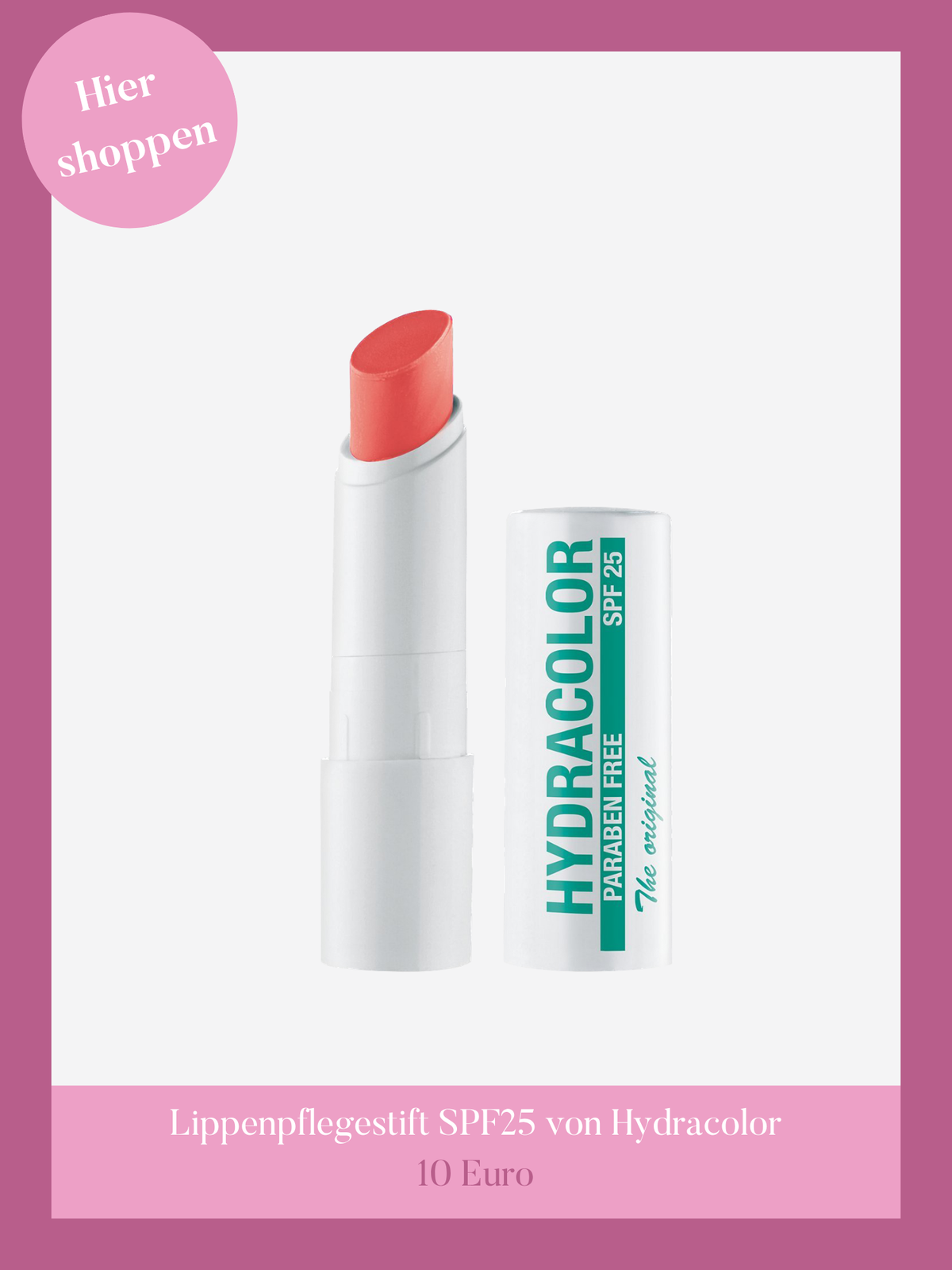 Lippenpflegestift SPF25 von Hydracolor.