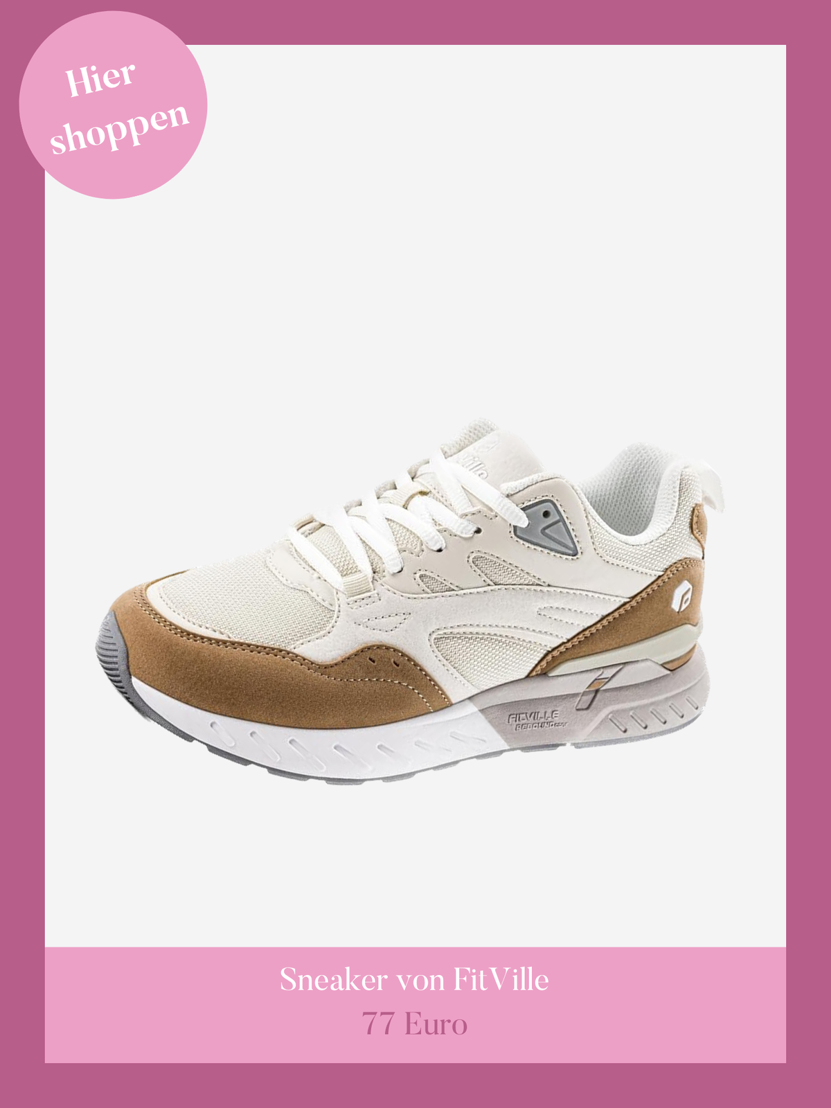 Weiß-Beige Sneaker von FitVille.