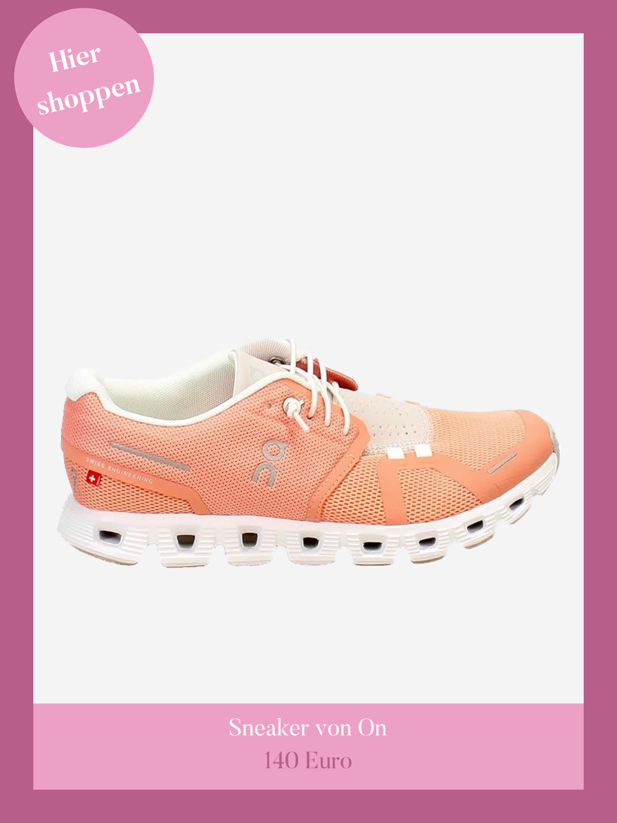 Pfirsichfarbene Sneaker von On.