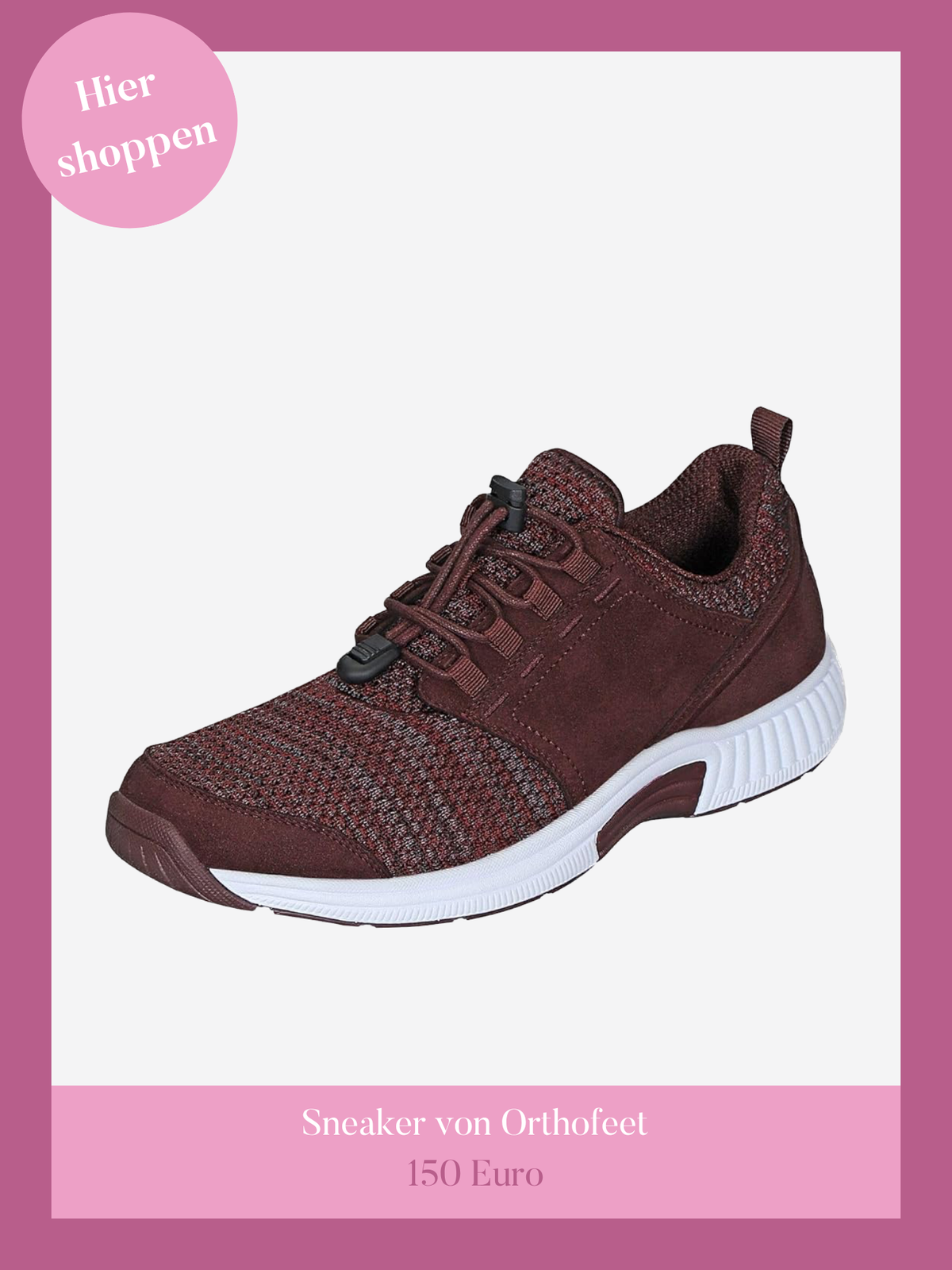 Sneaker von Orthofeet in Bordeaux.