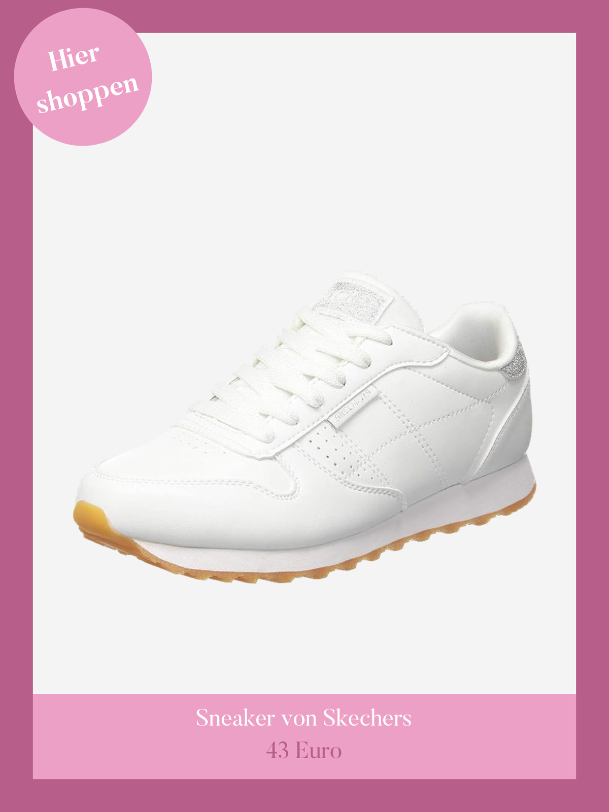 Weiße Sneakers von Skechers.