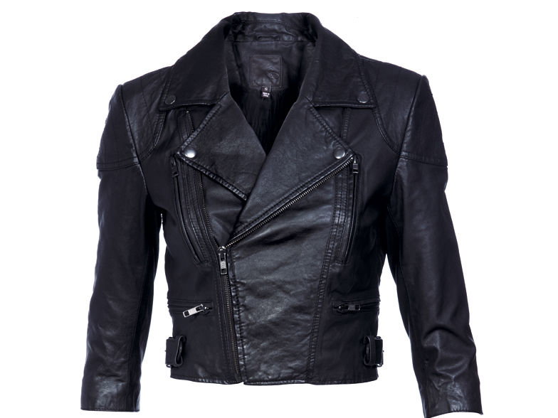 Lederjacke im Bikerstil