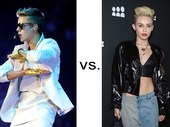 Justin Bieber vs Miley Cyrus