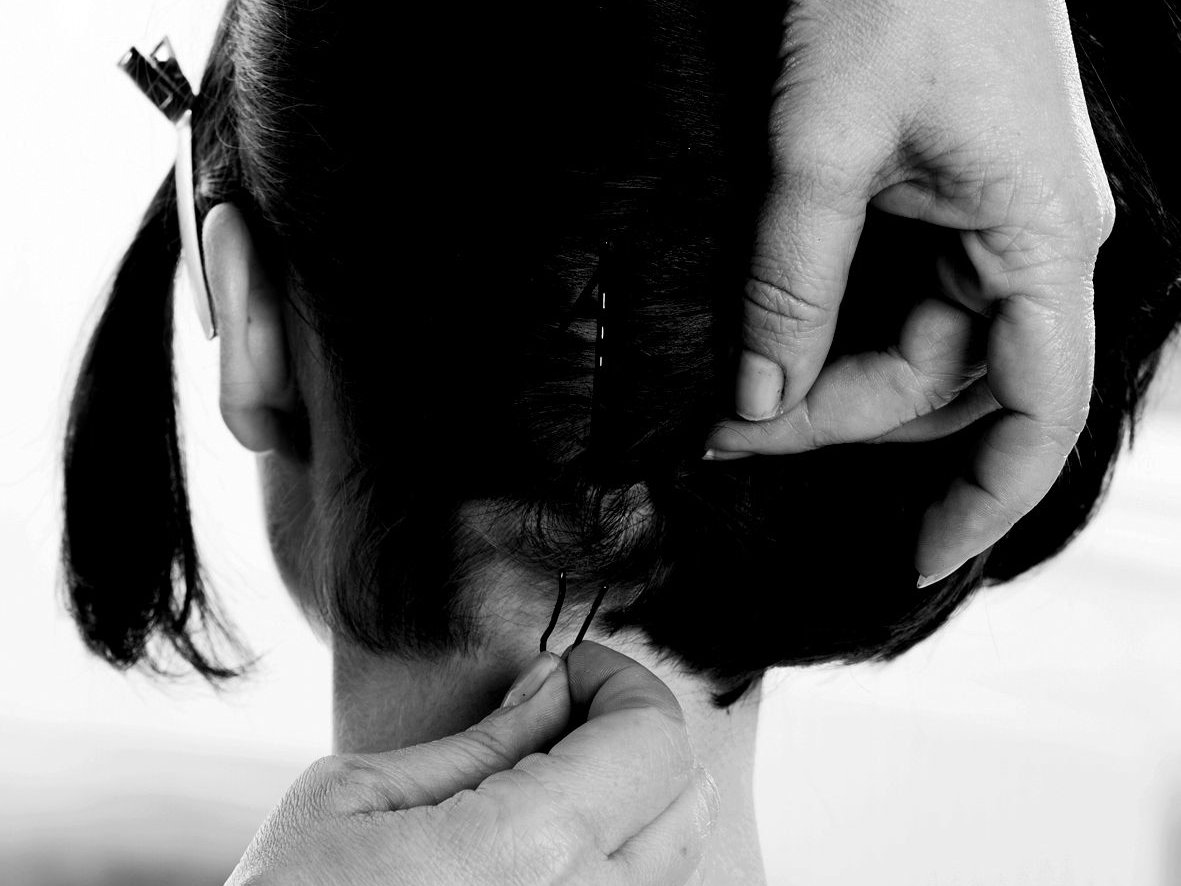 Haare wegstecken