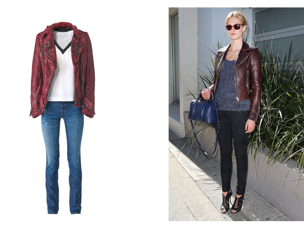 Rote Lederjacke