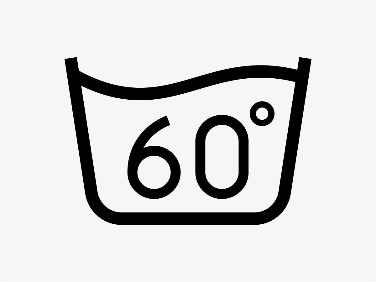 Viele Kleidungsstücke werden bei 60° gewaschen.