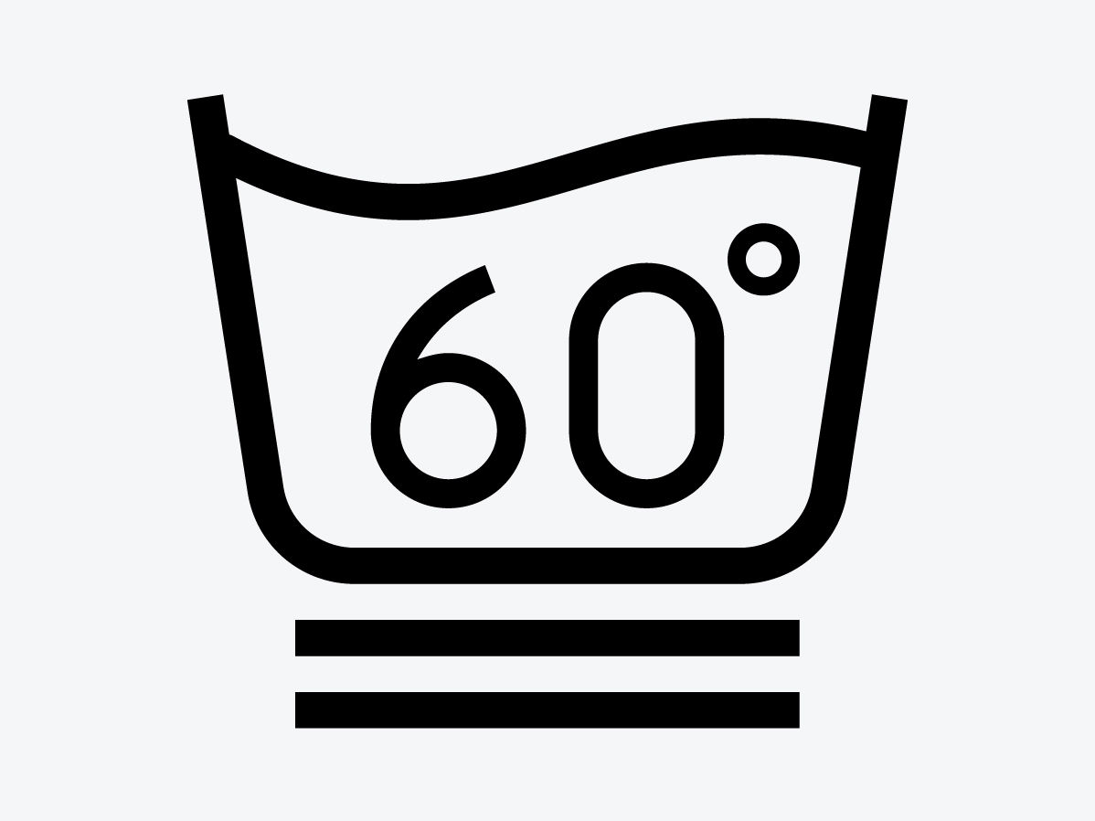 Einen Spezielwaschgang bis 60° benötigen Kleidungsstücke, die dieses Symbol anzeigen.